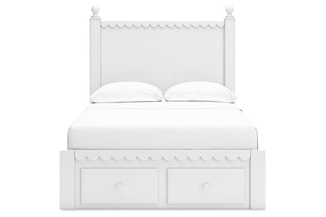 Mollviney White Full Storage Panel Bed by Ashley at Eve Furniture