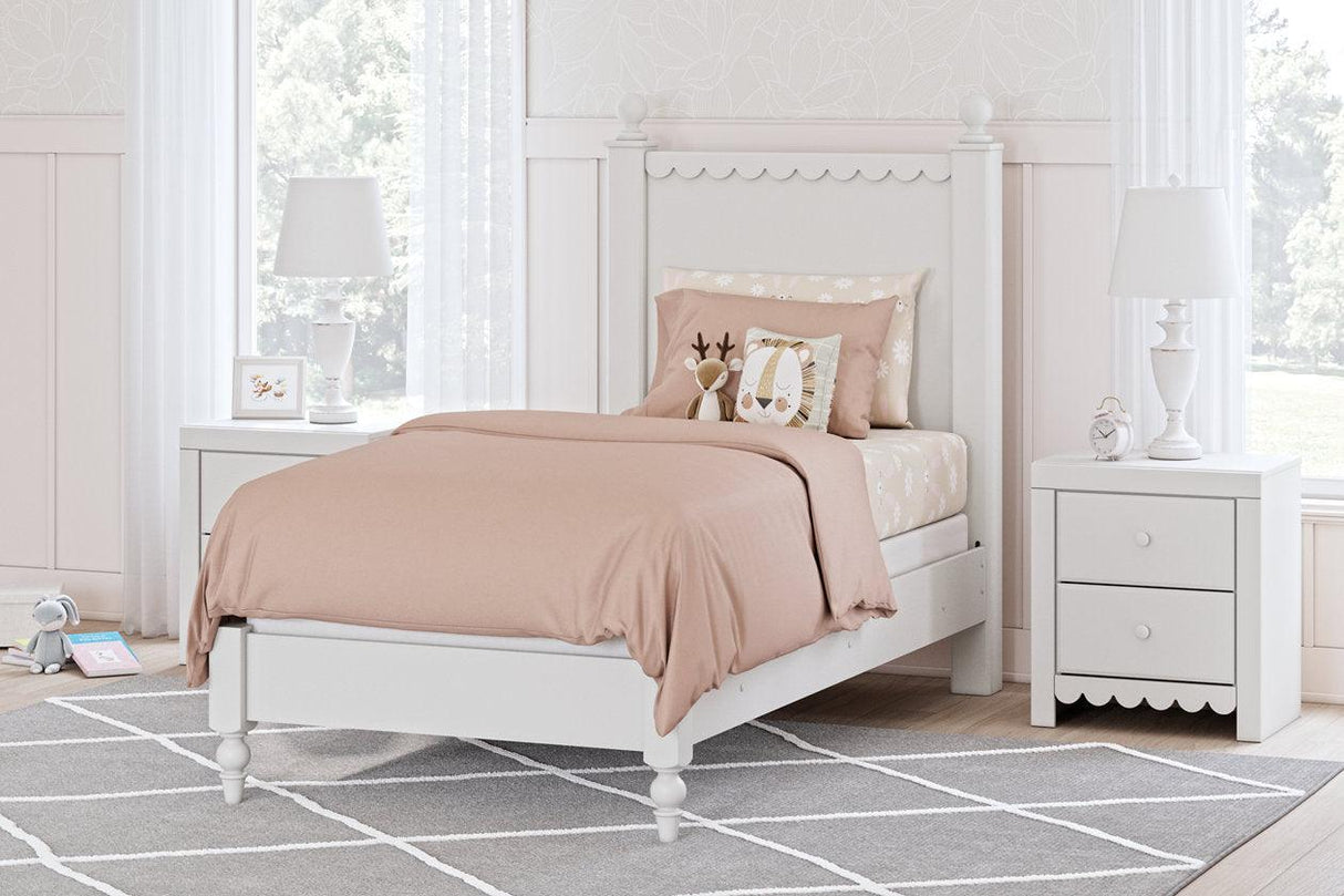 Mollviney White Twin Panel Bed by Ashley at Eve Furniture