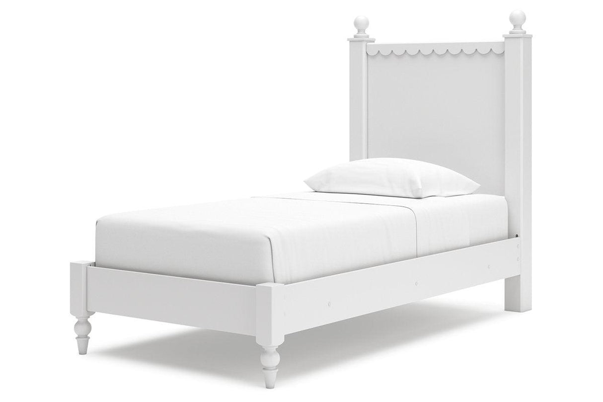 Mollviney White Twin Panel Bed by Ashley at Eve Furniture