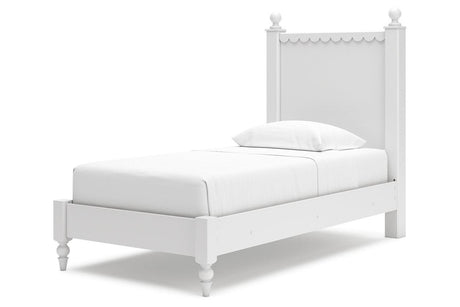 Mollviney White Twin Panel Bed by Ashley at Eve Furniture