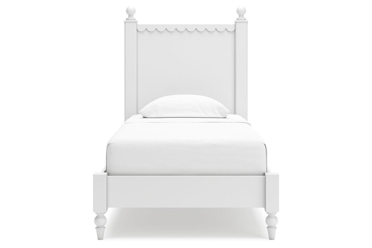 Mollviney White Twin Panel Bed by Ashley at Eve Furniture