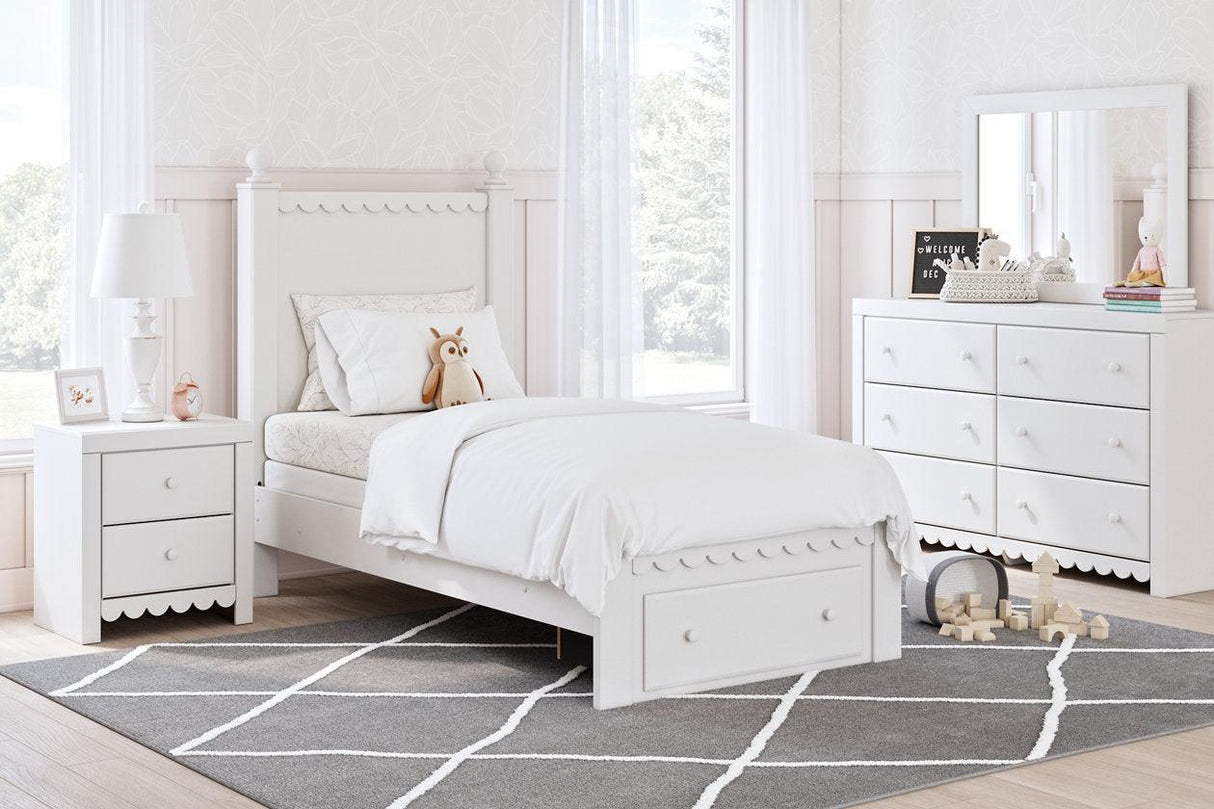 Mollviney White Twin Panel Storage Bed by Ashley at Eve Furniture