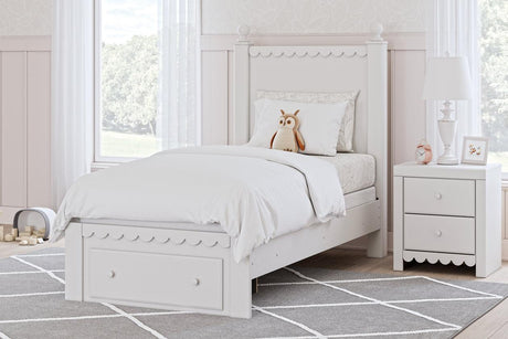 Mollviney White Twin Panel Storage Bed by Ashley at Eve Furniture