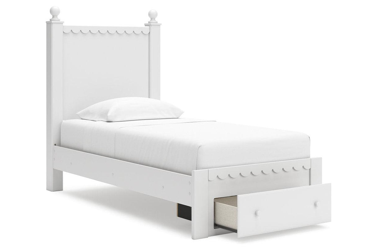 Mollviney White Twin Panel Storage Bed by Ashley at Eve Furniture