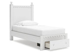 Mollviney White Twin Panel Storage Bed by Ashley at Eve Furniture