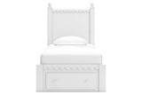 Mollviney White Twin Panel Storage Bed by Ashley at Eve Furniture