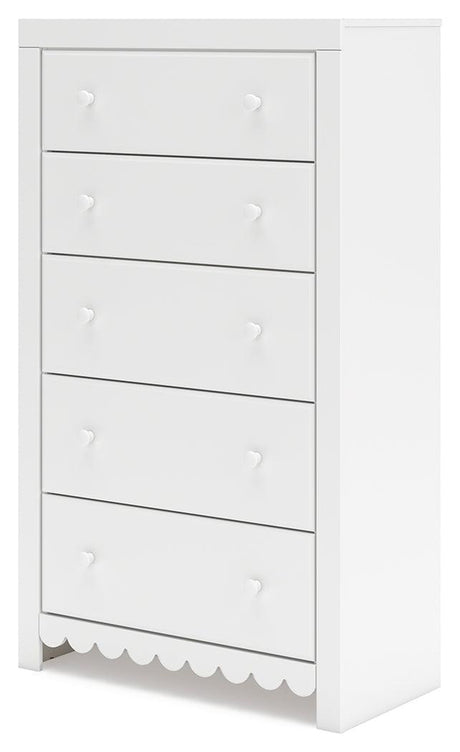Mollviney White Chest of Drawers by Ashley at Eve Furniture