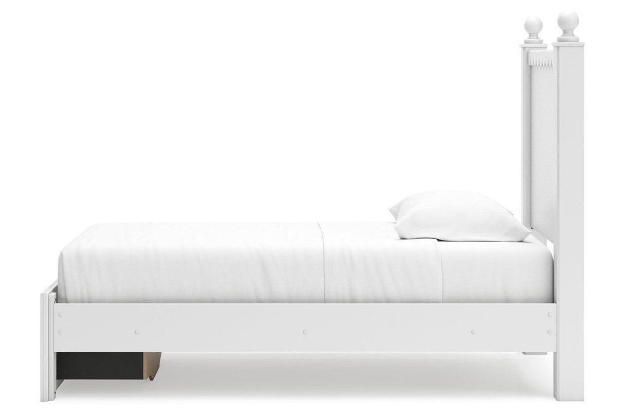 Mollviney White Twin Panel Storage Bed by Ashley at Eve Furniture
