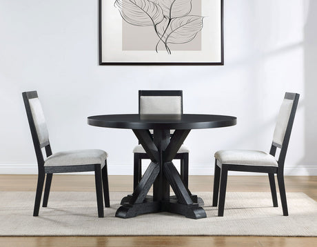Molly Black Round Dining Room Set by Steve Silver at Eve Furniture