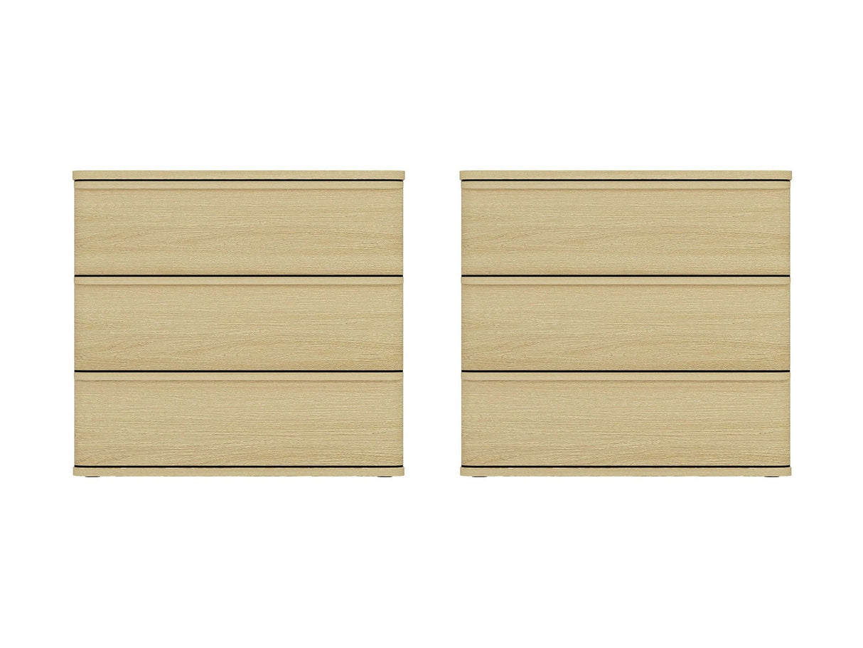 Molly Nightstand in Natural Oak (set of 2) by Manhattan Comfort at Eve Furniture