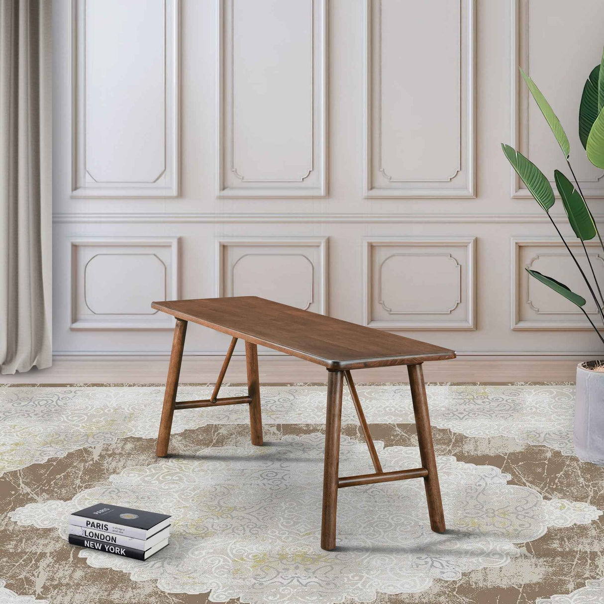 Molly Walnut Solid Wood Bench by Ashcroft Furniture at Eve Furniture