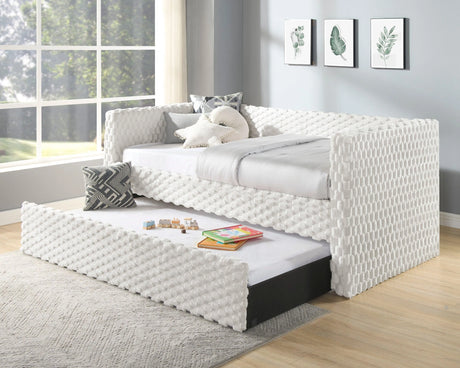 Molly Whote Dove Twin Daybed with Trundle by Crown Mark at Eve Furniture