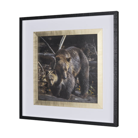 Mom and Cub by Chad Mackay a Hand Embellished Textured Framed Photo Art Print Matted under Glass by Mercana at Eve Furniture