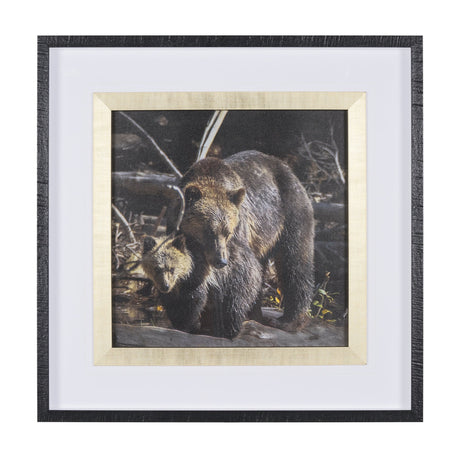 Mom and Cub by Chad Mackay a Hand Embellished Textured Framed Photo Art Print Matted under Glass by Mercana at Eve Furniture