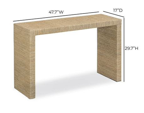 Mona 48" Natural Seagrass Console Table by TOV Furniture at Eve Furniture