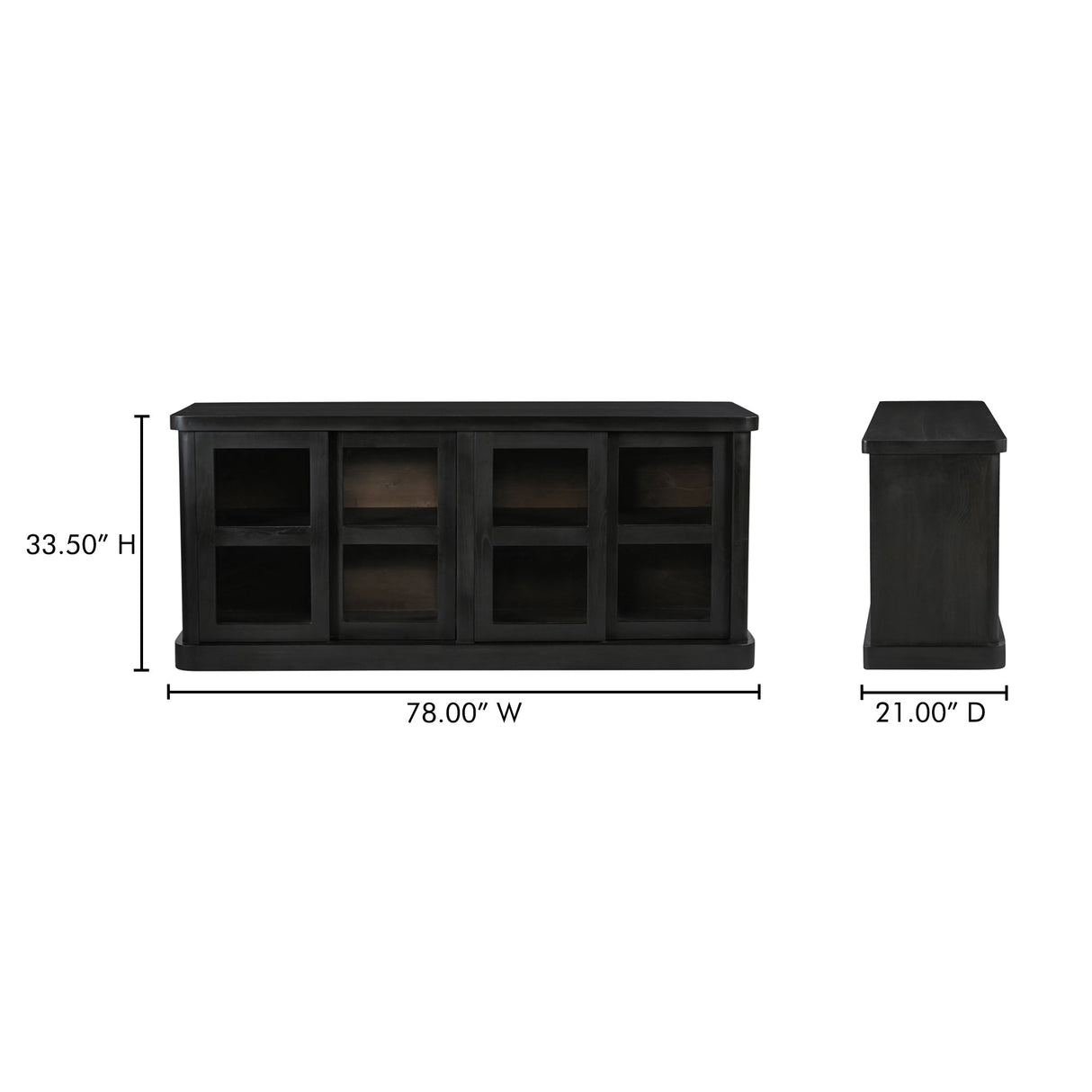 Mona Black Sideboard by Moe's Home at Eve Furniture