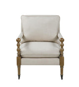 Monaghan Beige Upholstered Accent Chair with Casters by Coaster at Eve Furniture