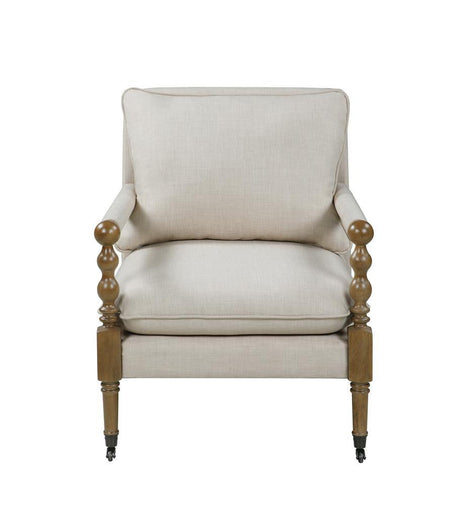 Monaghan Beige Upholstered Accent Chair with Casters by Coaster at Eve Furniture