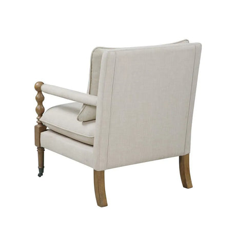 Monaghan Beige Upholstered Accent Chair with Casters by Coaster at Eve Furniture