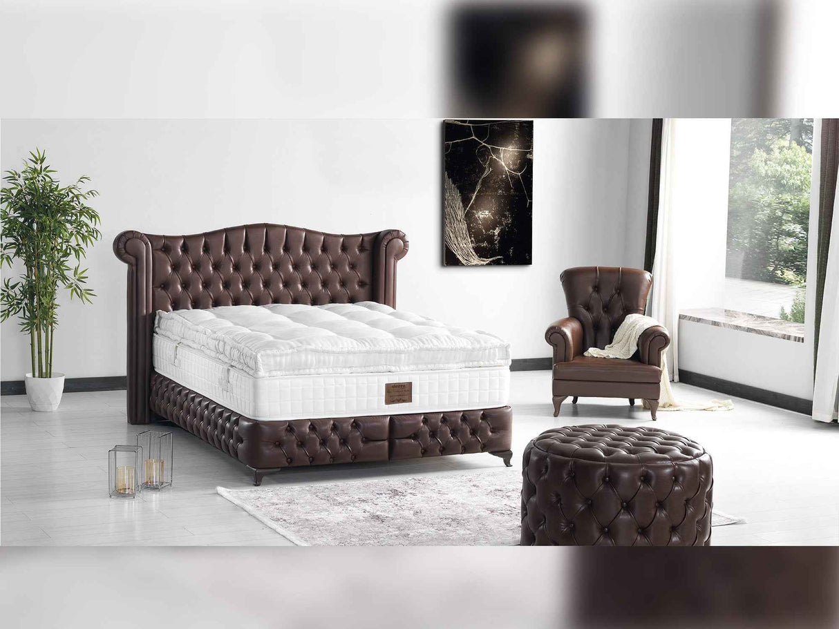 Monalisa Storage Bed With Headboard Brown by Furnia at Eve Furniture