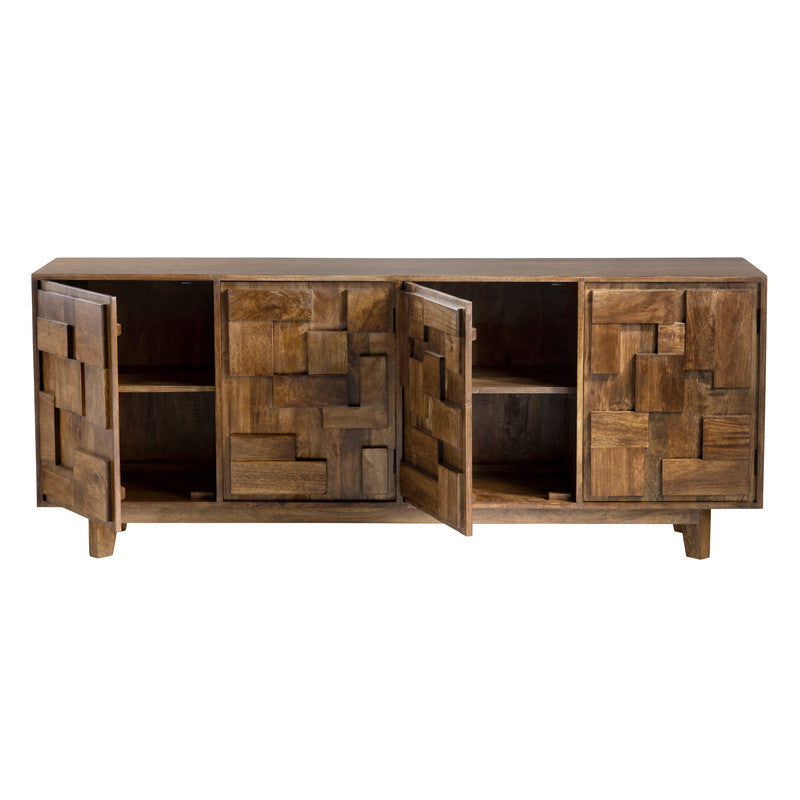 Mondrian Brown Four-Door Sideboard by Crestview at Eve Furniture