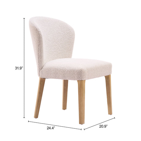 Mondstein Ivory Dining Chair (Set of 2) by Zuomod at Eve Furniture