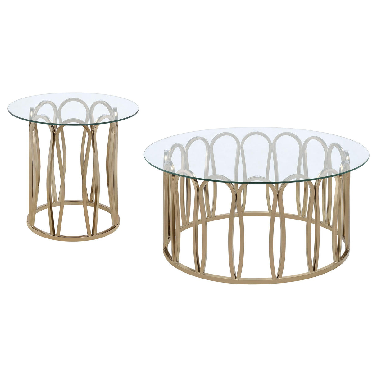 Monett Chocolate Chrome 2-Piece Coffee and End Table Set by Coaster at Eve Furniture