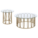 Monett Chocolate Chrome 2-Piece Coffee and End Table Set by Coaster at Eve Furniture