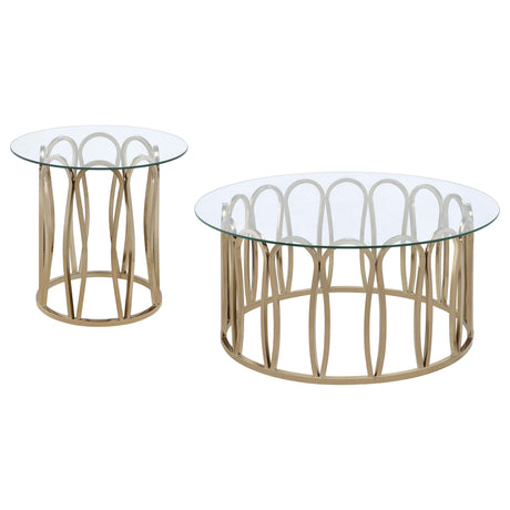 Monett Chocolate Chrome 2-Piece Coffee and End Table Set by Coaster at Eve Furniture