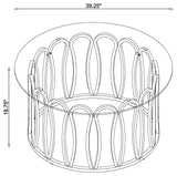 Monett Chocolate Chrome/Clear Round Coffee Table by Coaster at Eve Furniture