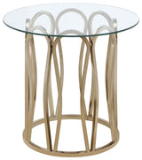 Monett Chrome/Clear Round End Table Chocolate by Coaster at Eve Furniture