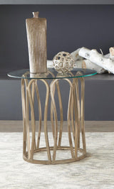 Monett Chrome/Clear Round End Table Chocolate by Coaster at Eve Furniture