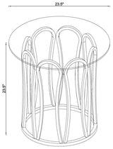 Monett Round End Table Chocolate Chrome/Clear