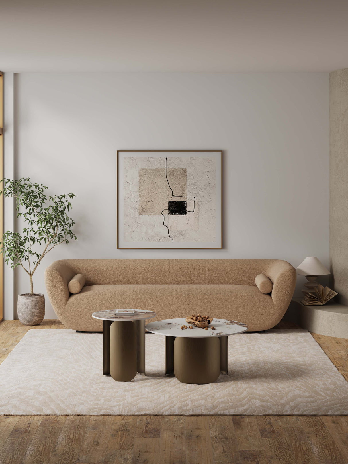 Monica Coffee Table and End Table in Gold (set of 2) by Manhattan Comfort at Eve Furniture