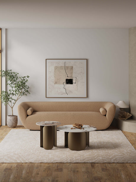 Monica Coffee Table and End Table in Gold (set of 2) by Manhattan Comfort at Eve Furniture
