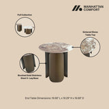 Monica Coffee Table and End Table in Gold (set of 2) by Manhattan Comfort at Eve Furniture
