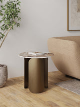 Monica End Table in Gold by Manhattan Comfort at Eve Furniture