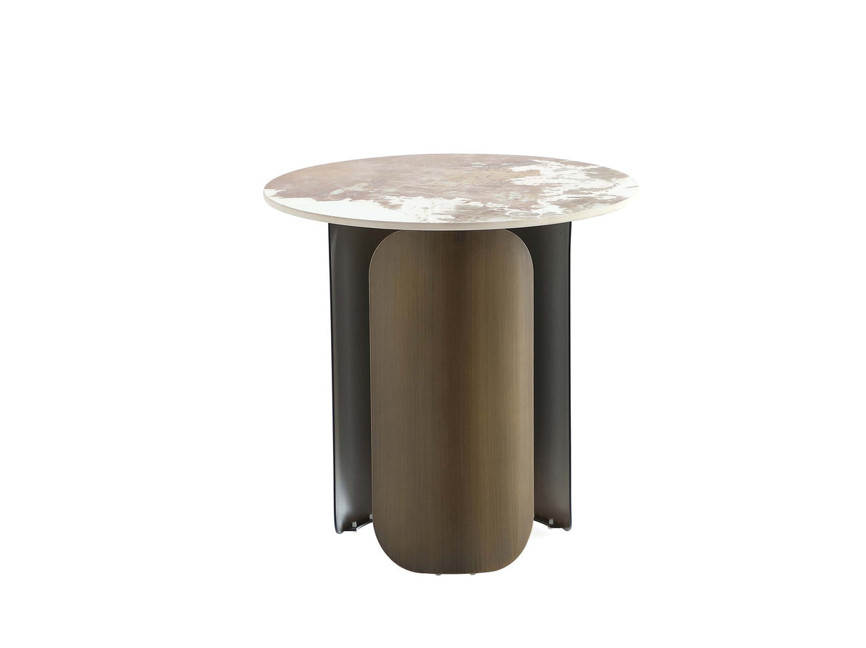 Monica End Table in Gold by Manhattan Comfort at Eve Furniture