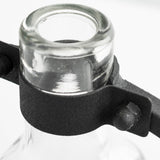 Monica I Short Black Metal Glass Bottle Vase by Mercana at Eve Furniture