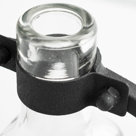 Monica I Short Black Metal Glass Bottle Vase by Mercana at Eve Furniture