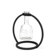Monica I Short Black Metal Glass Bottle Vase by Mercana at Eve Furniture