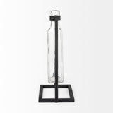 Monica II Tall Black Metal Glass Bottle Vase by Mercana at Eve Furniture