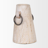 Monique Large Light Brown w/ Handles Wood Pot by Mercana at Eve Furniture