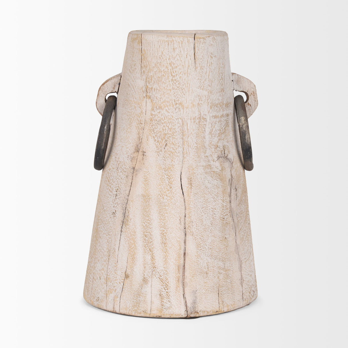 Monique Large Light Brown w/ Handles Wood Pot by Mercana at Eve Furniture