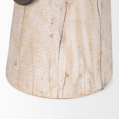 Monique Large Light Brown w/ Handles Wood Pot by Mercana at Eve Furniture
