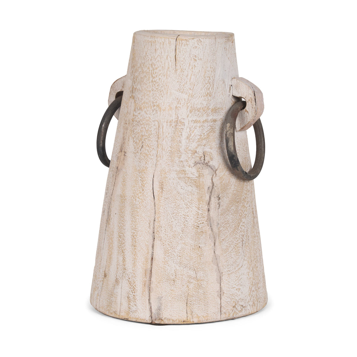 Monique Large Light Brown w/ Handles Wood Pot by Mercana at Eve Furniture