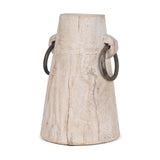 Monique Large Light Brown w/ Handles Wood Pot by Mercana at Eve Furniture
