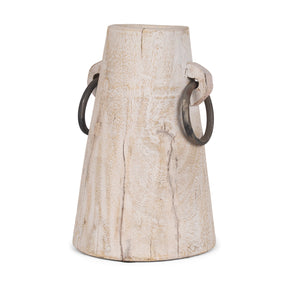 Monique Large Light Brown w/ Handles Wood Pot by Mercana at Eve Furniture