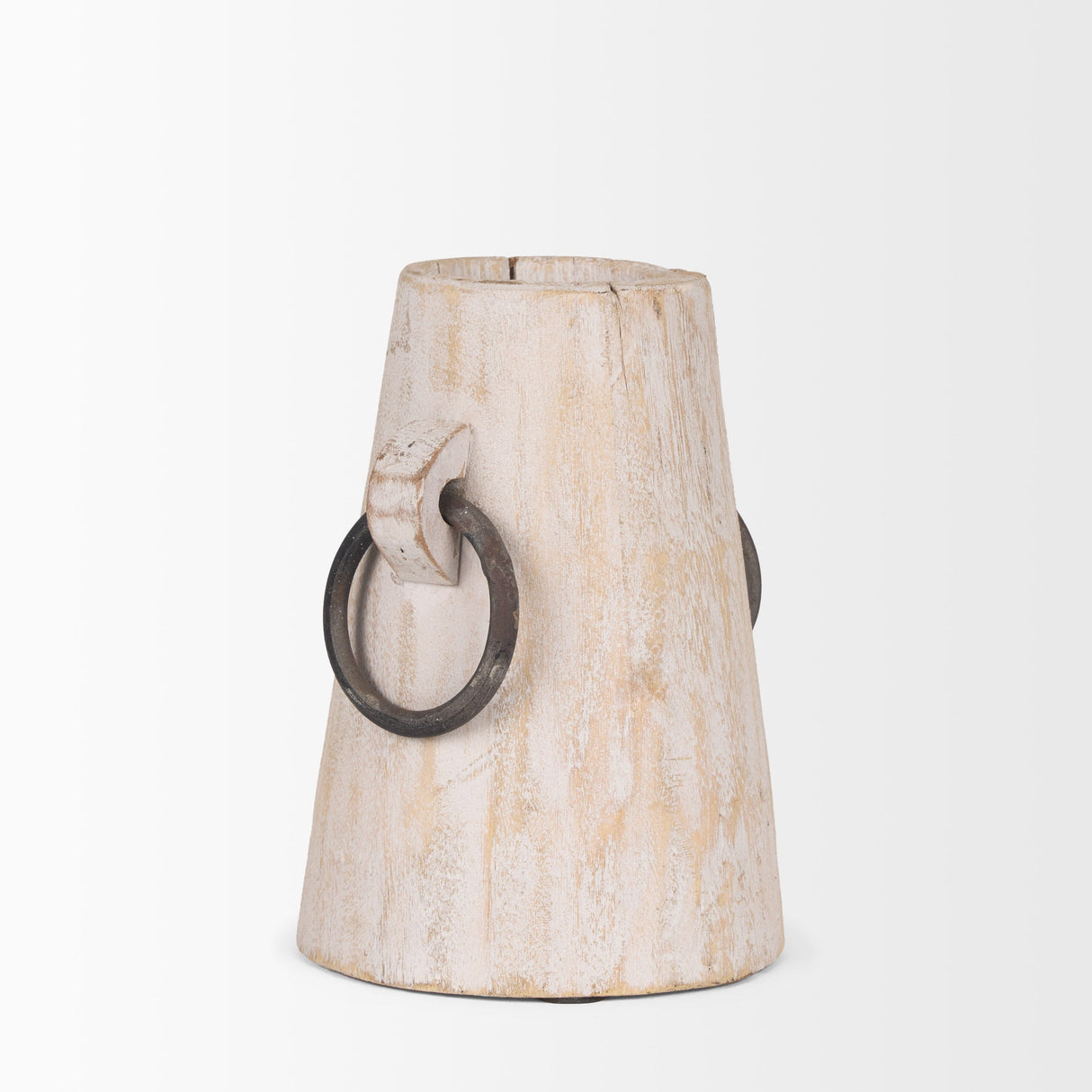 Monique Small Light Brown w/ Handles Wood Pot by Mercana at Eve Furniture