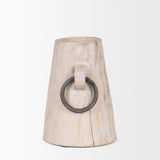 Monique Small Light Brown w/ Handles Wood Pot by Mercana at Eve Furniture
